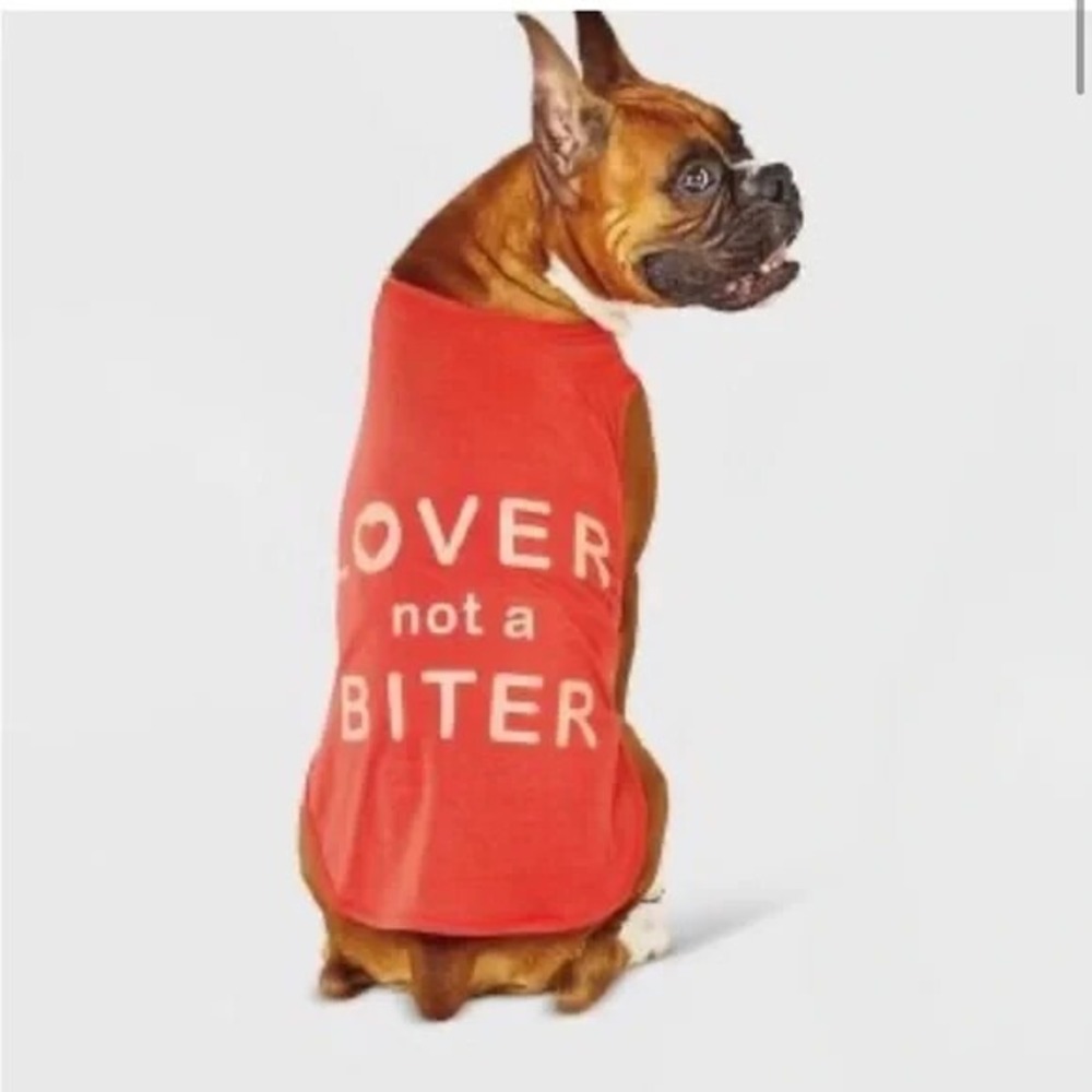 Boots & Barkley 'Lover not‎ a Biter' Dog Tank Top Shirt Size XL NEW